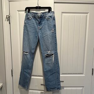 Zara mid rise baggy light wash jeans
